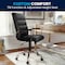 Flash Furniture Black Leather Rose Gold Frame Mid-Back Chair GO-2286M-BK-RSGLD-GG - alternate 8